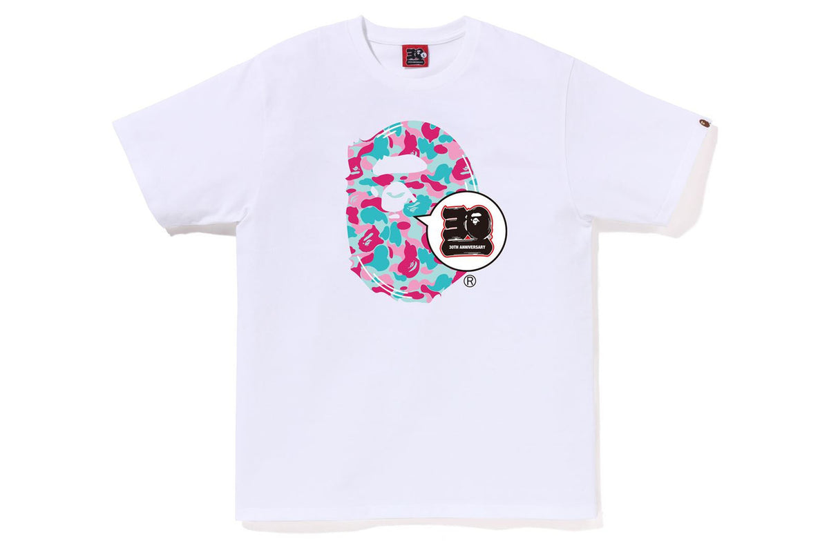 BAPE Store Miami Bape 30th Anniversary Ape Head Tee - White/Multi