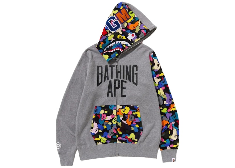 Grey/Multi Color Camo NYC Logo Shark Zip
