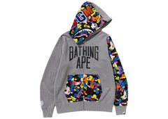 Grey/Multi Color Camo NYC Logo Shark Zip