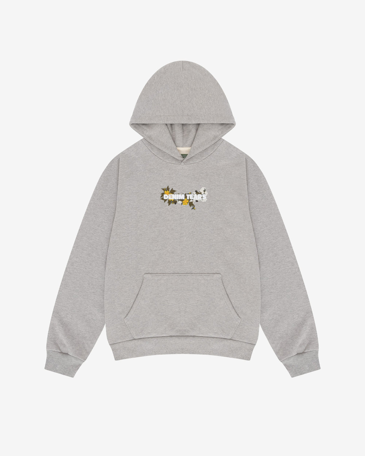 Embroidered Floral Logo Hoodie - Grey