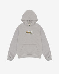 Embroidered Floral Logo Hoodie - Grey