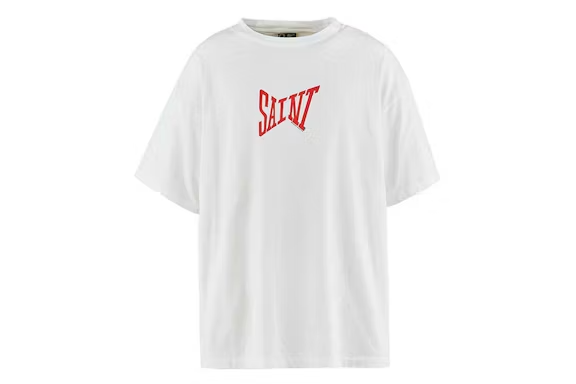 Saint Michael Ribon Saint T-shirt - White/Red
