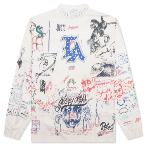 Saint Michael x Born X Raised LA L/S Tee - White