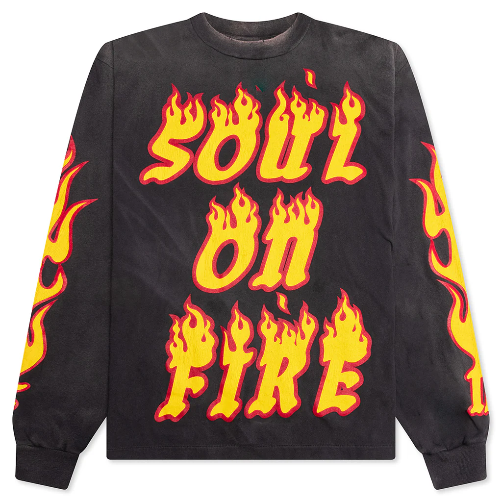 Saint Michael x Soul on Fire L/S Tee - Black