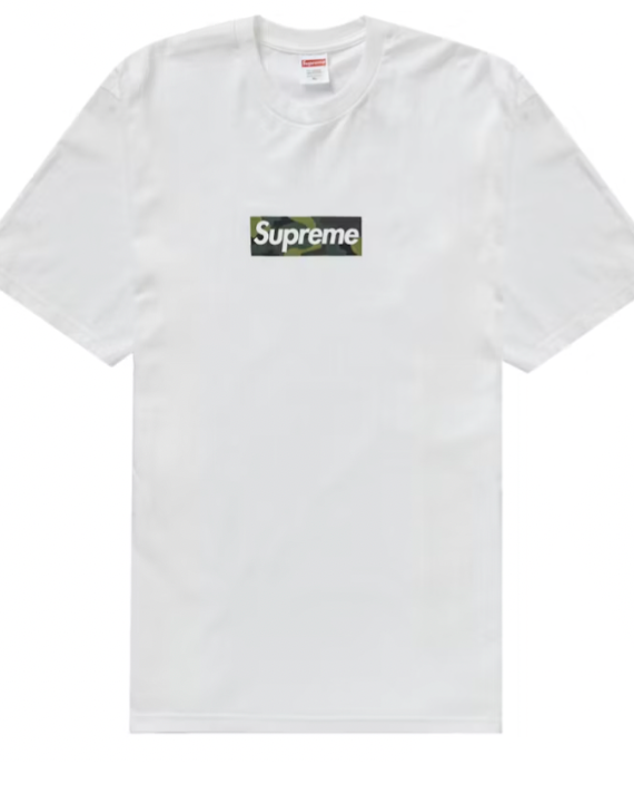 Supreme Green Camo Box Logo FW23 Tee - White