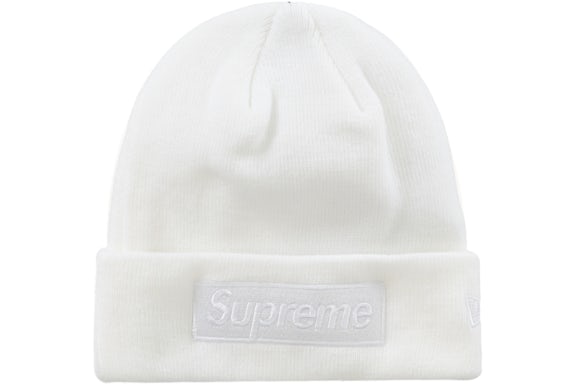 Supreme (FW23) New Era Box Logo Beanie - White/White