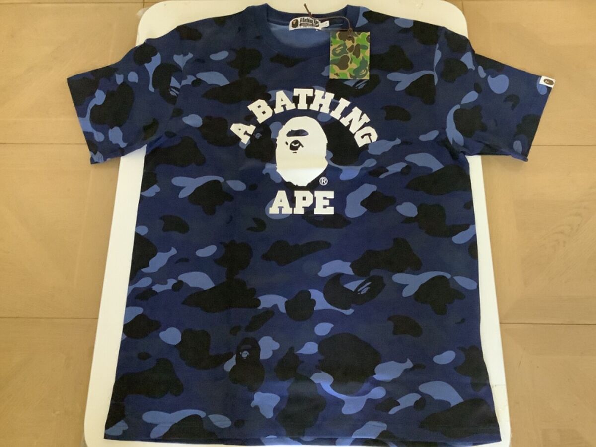 BAPE Color Camo College Tee - Navy