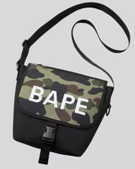 BAPE Logo Green Camo Shoulder Bag