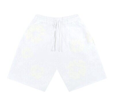 Denim Tears White Mono Cotton Wreath Sweatshorts