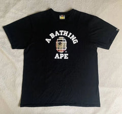 BAPE Check College Tee - Beige/Black