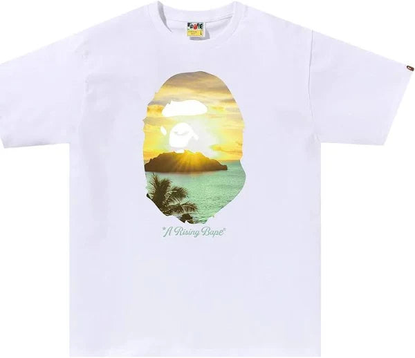 A Rising Bape Photo Ape Head Tee - White