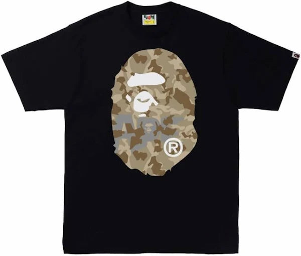 BAPE Check Ape Head Tee - Beige/Black