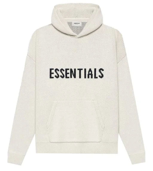 Cream Fear of God Essentials Knit Pullover Hoodie (SS21)