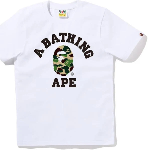 BAPE Logo Check College Tee - Green/White