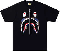 BAPE Logo Check Shark Tee - Blue/Black