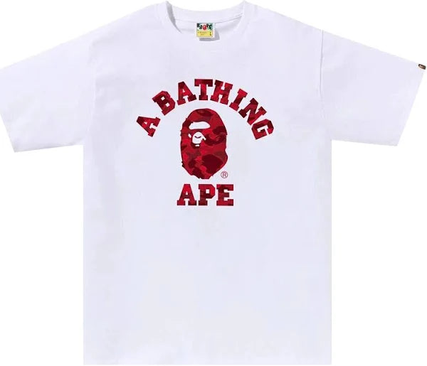 BAPE Color Camo College Tee (SS23) - Red/White