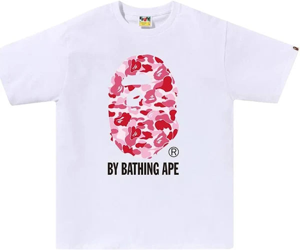 BAPE Pink ABC Camo By Bathing Ape Tee - White