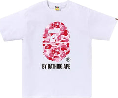 BAPE Pink ABC Camo By Bathing Ape Tee - White