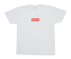 Supreme Red on White Box Logo Tee - White